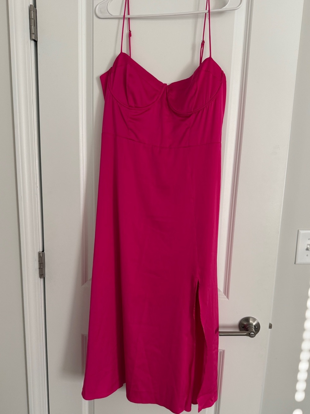 ASTR Fuchsia Slip Dress with Spaghetti Straps